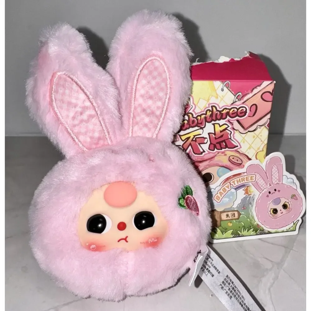 Baby Three Tiny Animal Series Plush Blind Box Pendant Confirmed Pink Bunny